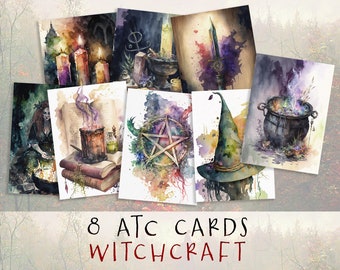 Witchcraft ATC Cards: Book of Shadows Ephemera (Digital Download)