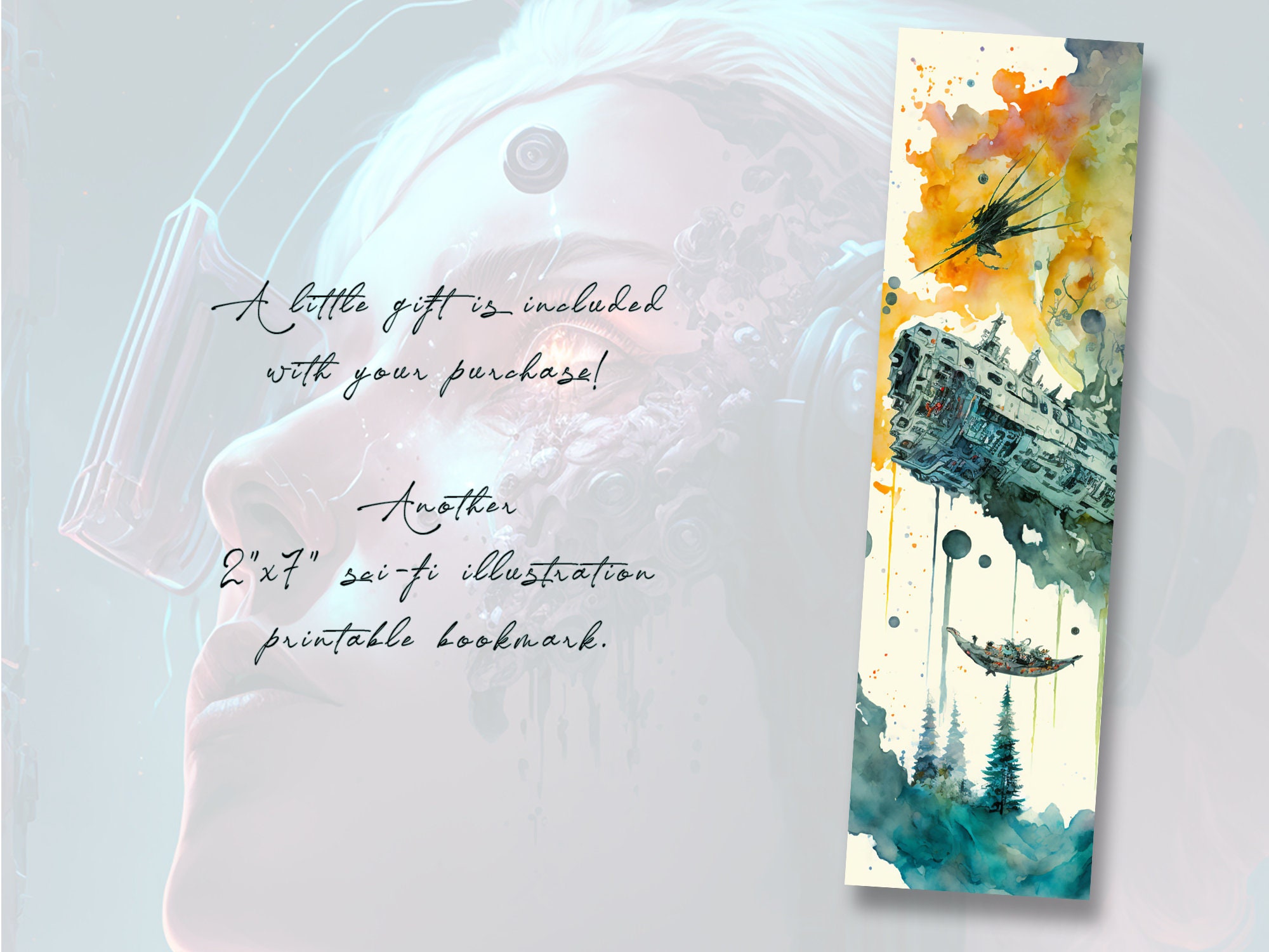 Sci Fi Printable Bookmarks Futuristic Bookmarks Set Science - Etsy