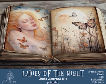 Fairy Junk Journal Kit: Ladies of the Night Ephemera (Digital Download)