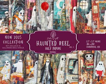 Spooky Halloween Collage Sheets: Ghost Haunted Ephemera (Digital Download)