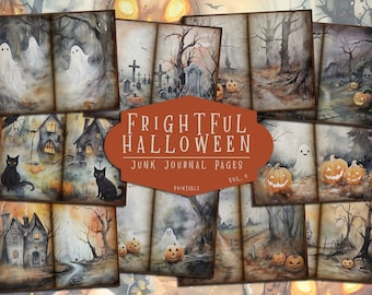 Halloween Junk Journal Pages: Spooky Printable Ephemera (Digital Download)