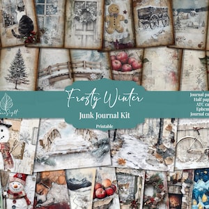 Kit diario invernale Frosty Junk / Pagine di diario invernale stampabili / Pacchetto di effimeri invernali / Forniture per diario natalizio / Carte digitali