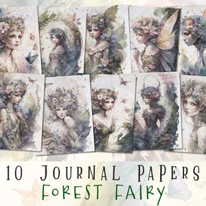 Fairy Journal Paper, Fairy Junk Journal, Magic Forest Ephemera, Fairies Collage Sheets, Forest Fairy Scrapbook Papers, Commercial Use