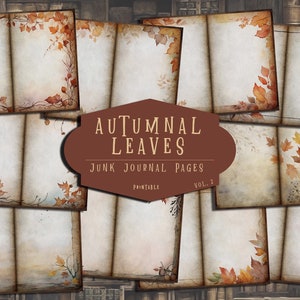 Autumnal Leaves Scrapbooking, Autumn Junk Journal, Fall Printable Pages, Autumn Collage, Scrapbook, Digital, Papers, Cards, Crafting, Orange