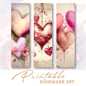 Marcapáginas imprimibles de San Valentín, kit de scrapbooking de amor, etiquetas digitales para scrapbooking, marcapáginas de San Valentín, etiquetas de regalo, efímeras shabby chic