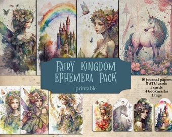 Fairy Kingdom Ephemera: Printable Junk Journal Kit (Digital Download)
