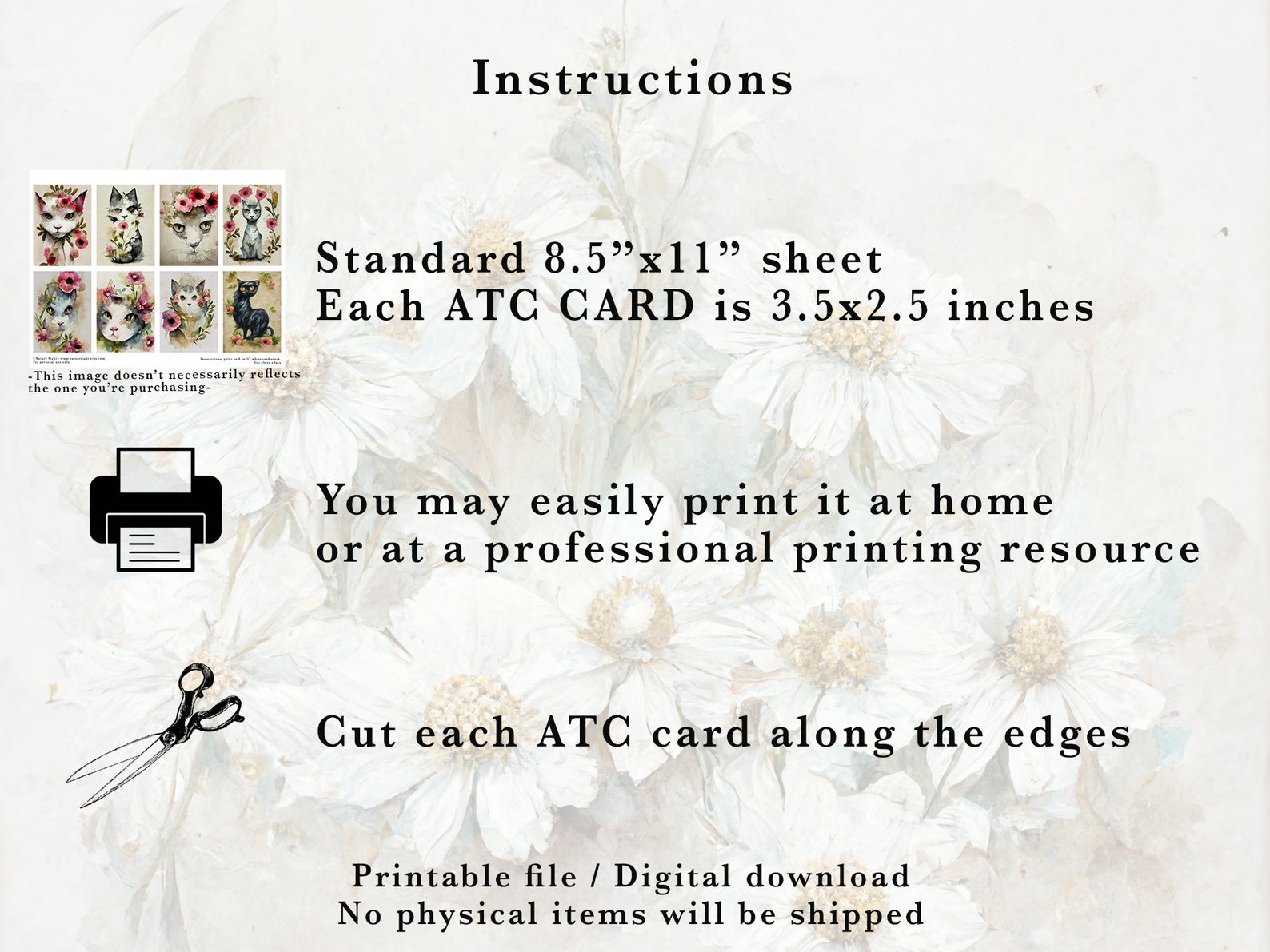 Floral Printable ATC Cards Botanical Junk Journal Supplies - Etsy