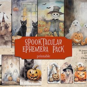 Halloween Ephemera Pack | Vintage Junk Journal Kit | Printable Halloween Scrapbook | Fall Junk Journal | Spooky Journal Pages
