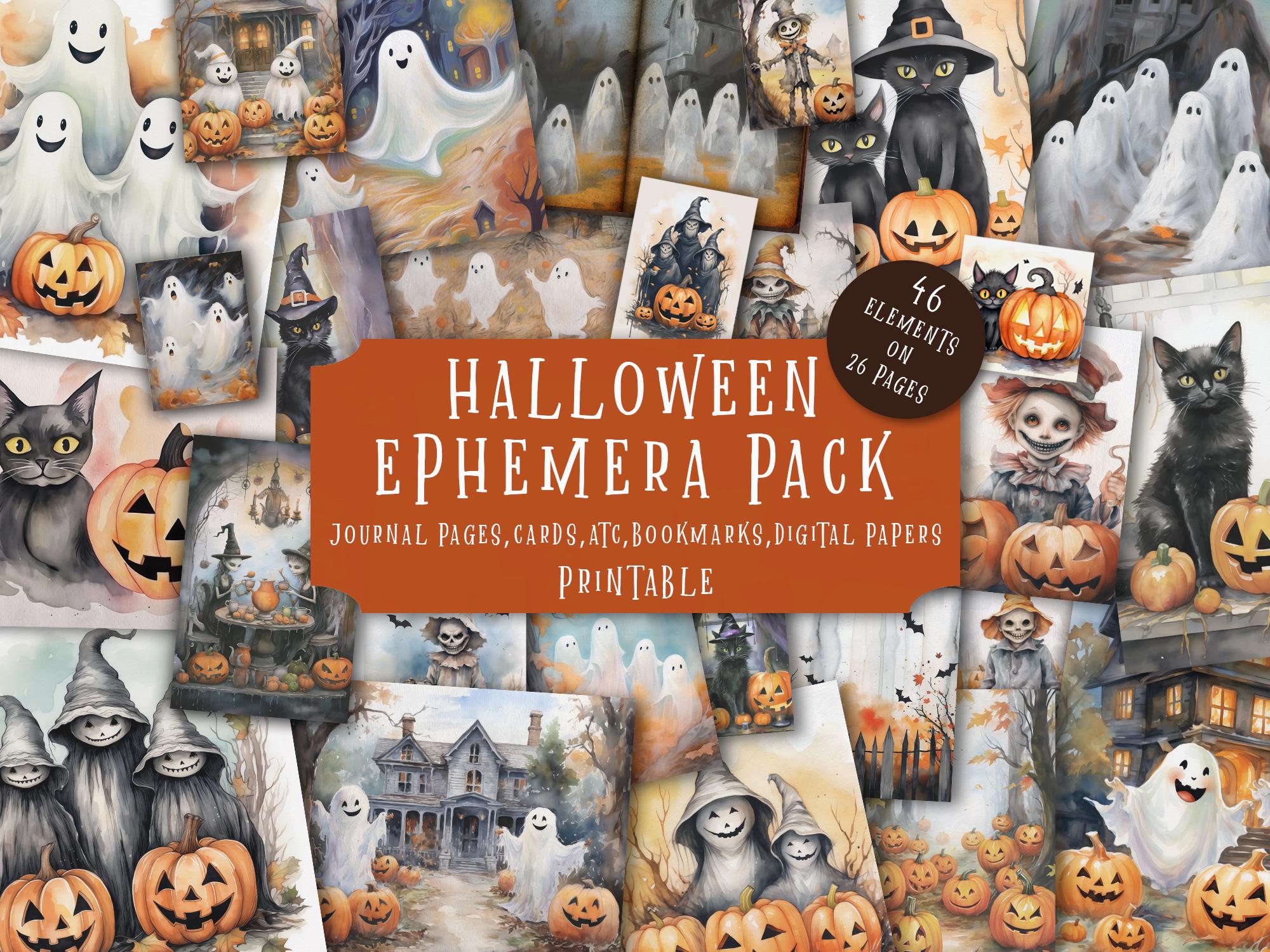 Halloween Ephemera Pack | Spooky Junk Journal Kit | Fall Scrapbook Tags | Pumpkin Pages | Creepy Collage Sheets | Halloween Junk Journal