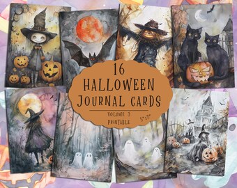 Halloween Ephemera Pack | Gothic Scrapbook Printables | Vintage Halloween Cards | Digital Spooky Scrapbooking Papers