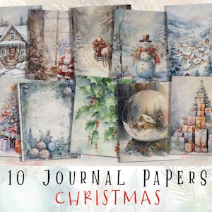 Weihnachten Scrapbook Papier, Weihnachten Junk Journal Seiten, festliche druckbare Ephemera, Scrapbooking, Journaling, Karten, Seiten, Digital
