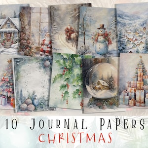 Papiers de scrapbooking de Noël, Pages de carnet de bordel de Noël, Éphémères festifs à imprimer, Scrapbooking, Journalisation, Cartes, Pages, Numérique