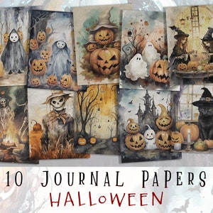 Halloween Printable Pages, Halloween Journal Papers, Gothic Scrapbooking, Halloween Ephemera, Cards, Pages, Papers, Junk Journal, Scrapbook
