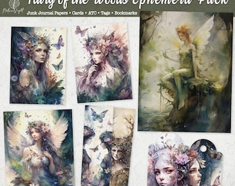 Fairy Woodland Junk Journal Papers: Ephemera Printable Kit (Digital Download)