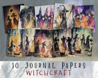 Witch Junk Journal, Witchy Scrapbook Paper, Grimoire Printable Papers, Gothic Junk Journal Pages, Bos Supplies, Witchcraft Scrapbook
