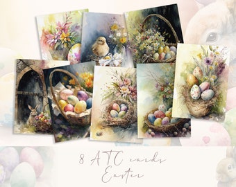 Easter ATC Cards: Printable Ephemera for Junk Journals (Digital Download)