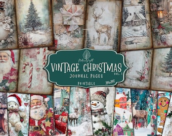 A4 ヴィンテージ クリスマス ジャンク ジャーナル ペーパー スクラップ