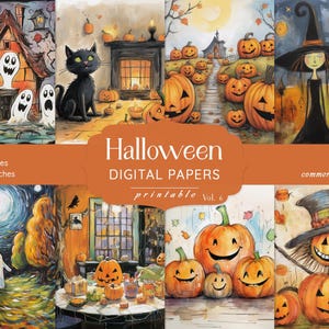 Halloween Digital Papers | Spooky Junk Journal Printables | Gothic Scrapbook Ephemera | Haunted Collage Kit | Creepy Vintage Aesthetic