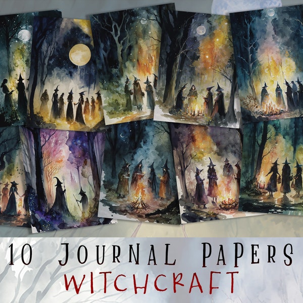 Gothic Junk Journal Papers, Witch Printable Ephemera, Witches Journal Pages, Wicca Scrapbook, Wiccan, Gothic, Pages, Papers, Cards