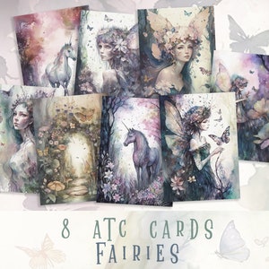 Fairy Scrapbook Papers, Fairytale Atc Cards, Fairies Ephemera, Magic Junk Journal, Pages, Papers, Digital, Printable, Scrapbooking, Cards