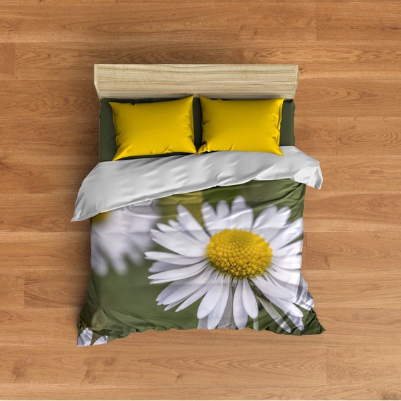 Daisy Bedding Flower Duvet Cover Floral Bedding Full Size Etsy