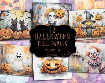 Halloween Scrapbook Paper: Spooky Junk Journal Kit (Digital Download)