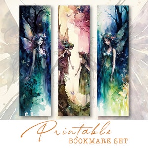 Whimsical Fairy Bookmarks | Printable Bookmark Set | Junk Journal Ephemera | Fantasy Scrapbook Tags | Digital Download Gift | Craft Supplies