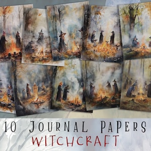 Forest Witch Journal Papers, Wiccan Grimoire Pages, Wicca Ephemera, Witchy Scrapbook, Journaling, Scrapbooking, Ephemera, Papers, Pages