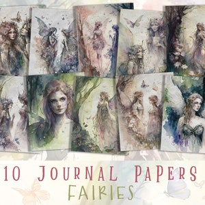 Fairy Junk Journal Papers | Enchanted Ephemera | Fantasy Digital Papers | Scrapbook Papers | Printable Junk Journal Pages | Fairies Art