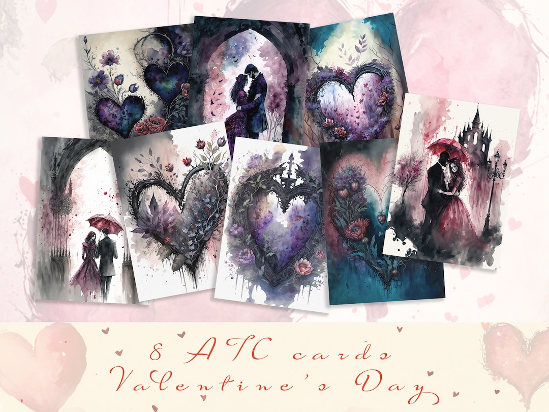 Gothic Valentines Printable Cards, Valentines Day