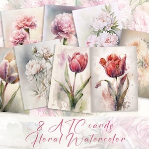 Wildflowers Junk Journal Ephemera, afdrukbaar Moederdagcadeau, bloemen scrapbooking, tulp, anjer, pioenrozen