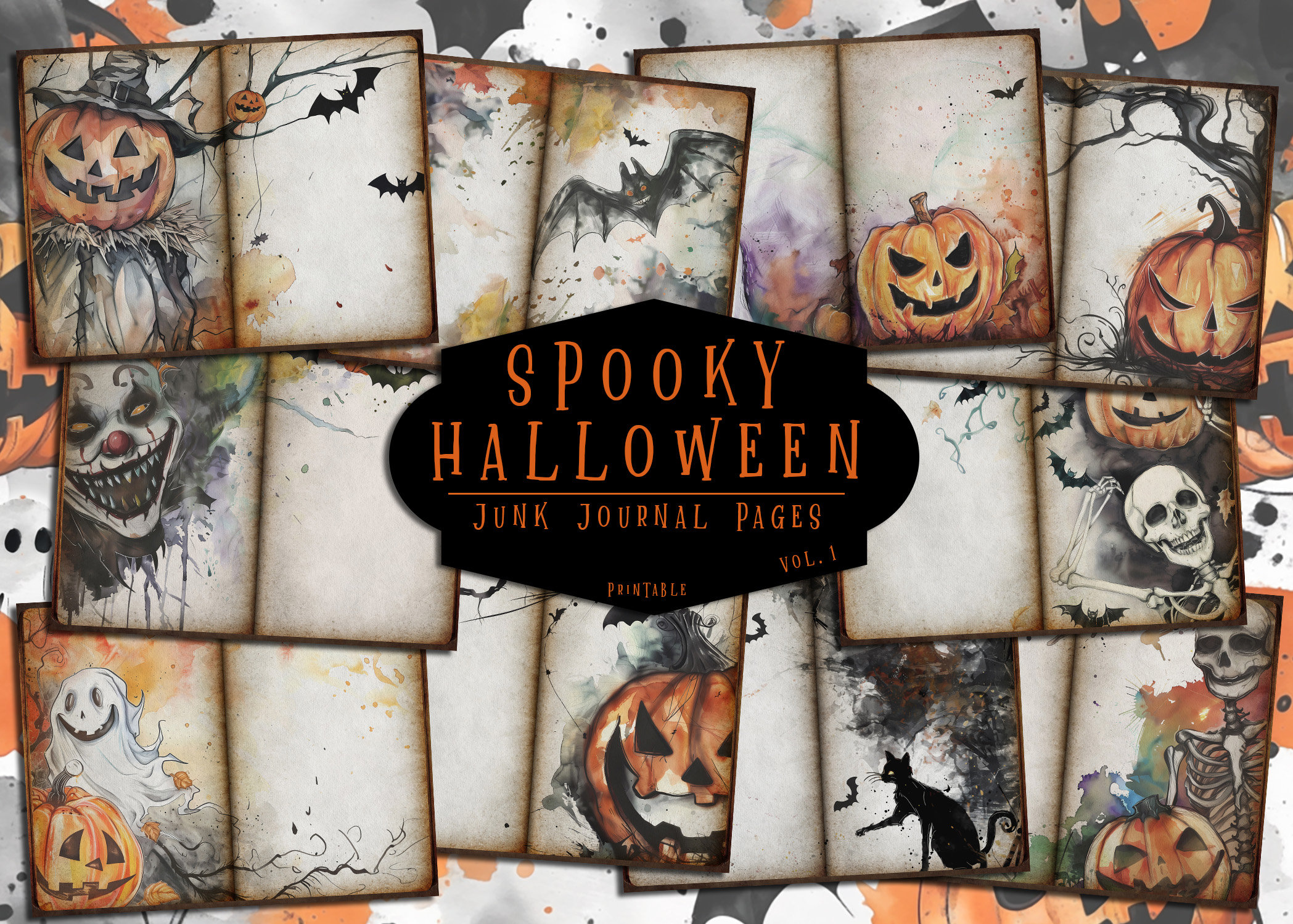 Halloween Junk Journal Pages: Spooky Gothic Ephemera (digital Download ...
