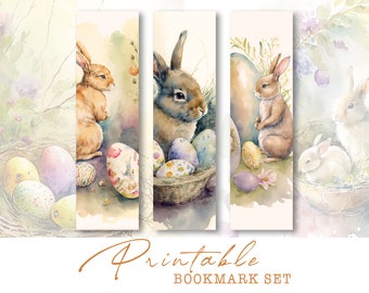 Easter Printable Bookmarks – Spring Rabbit Tags and Ephemera for Junk ...