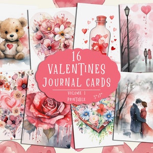 Cartões imprimíveis de Dia dos Namorados, Diário de Junk de Dia dos Namorados, Scrapbooking de Amor, Ephemera de Dia dos Namorados, Papel de Scrapbook de Dia dos Namorados, Cartões de Felicitações