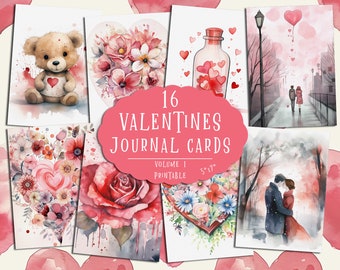Valentines Printable Journal Cards: Love Scrapbook Ephemera (Digital Download)
