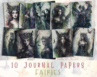 Vintage Fairy Ephemera: Junk Journal Kit - Forest Collage (Digital Download)