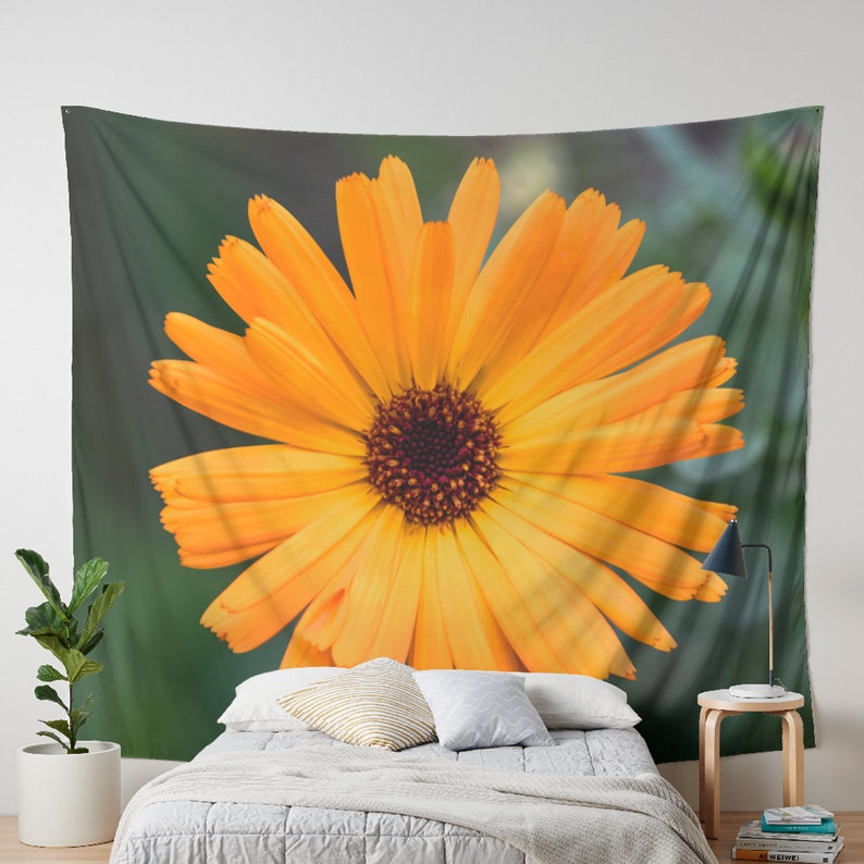 Marigold Decorations Floral Wall Tapestry Flower Wall Etsy