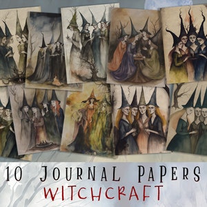 Witch Journal Pages, Wicca Ephemera, Digital Download, Book of Shadows Page, Witch Junk Journal, Printable Pages, Digital Grimoire Pages