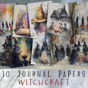 Witchcraft Junk Journal Kit | Dark Academia Printable Pages | Gothic Witch Ephemera | Wiccan Scrapbook Supplies