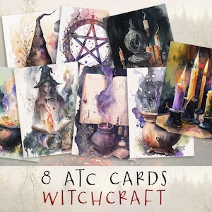 Witch Junk Journal Kit | Gothic Scrapbook Ephemera | Witch ATC Cards | Printable Journal Kit | Dark Vintage Papers | Halloween Art