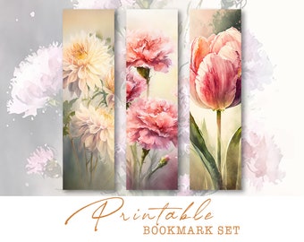 Floral Printable Bookmarks: Mother's Day Ephemera (Digital Download)