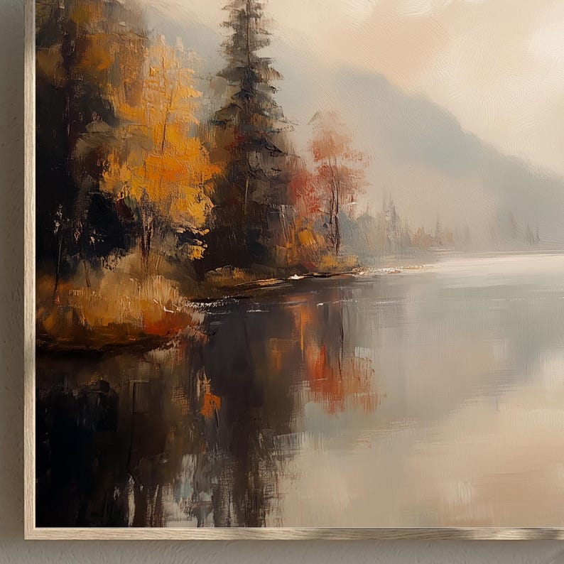 Autumn Landscape Frame TV Art | Fall Forest Lake Scene | Cozy Seasonal Digital Download | Rustic Autumn Decor for Samsung Frame TV image 4