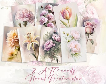 Floral Watercolor Journal Cards: Mother's Day Ephemera (Digital Download)
