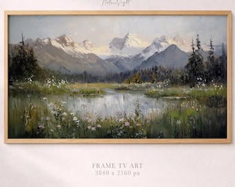 Berglandschapslijst tv-kunst: rustiek natuurtafereel (digitale download)