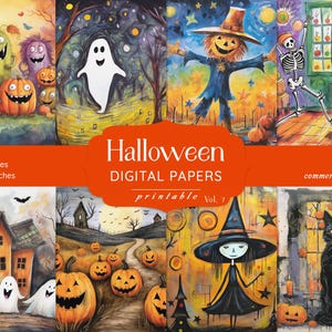 Halloween Digital Papers | Haunted Junk Journal Kit | Printable Scrapbook Ephemera | Spooky Collage Sheets | Gothic Aesthetic