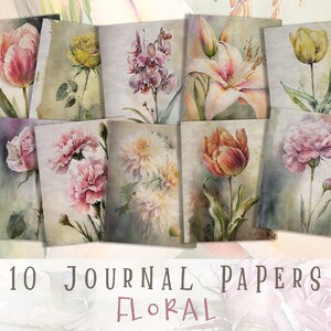 Vintage Floral Junk Journal Papers, Floral Journal Pages, Floral Ephemera, Mothers Day Scrapbook, Journaling, Scrapbooking, Pages, Papers
