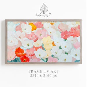 Tulip Pastel Frame TV Art | Romantic Spring Floral | Oil Painting Digital Screensaver | Samsung Frame TV