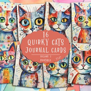 Katze Junk Journal Printable, Junk Journal Zubehör, Scrapbook Karten, Katze Ephemera, Journal Scrapbooking, Grußkarten, Digital Download