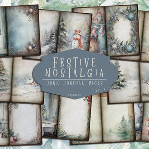 Feuilles De Collage De Noël, Pages De Journal D'hiver, Papiers Imprimables Pour Noël, Scrapbook De Noël De Noël, Tenir Un Journal, Scrapbooking, Arrière-Plan, Cartes