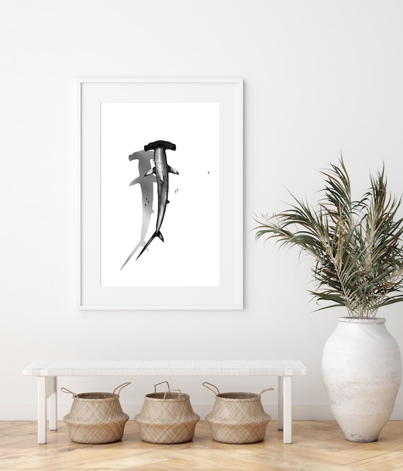 Hammerhead Shark Art Print: Home Decor